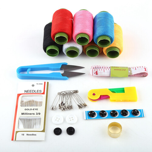 Sewing Essentials 10pcs Large Kit Needle Tape Measure Scissor Thimble Toolbox 2