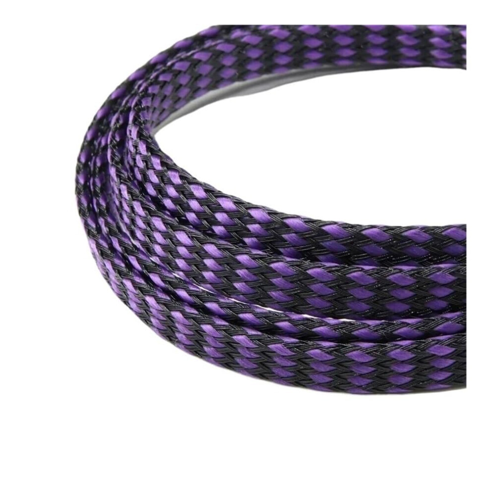 Cable Management Sleeve 12Mm 10M Purple Black Expandable Braided Wire Loom Tubing For Durable Protection 9070919189272