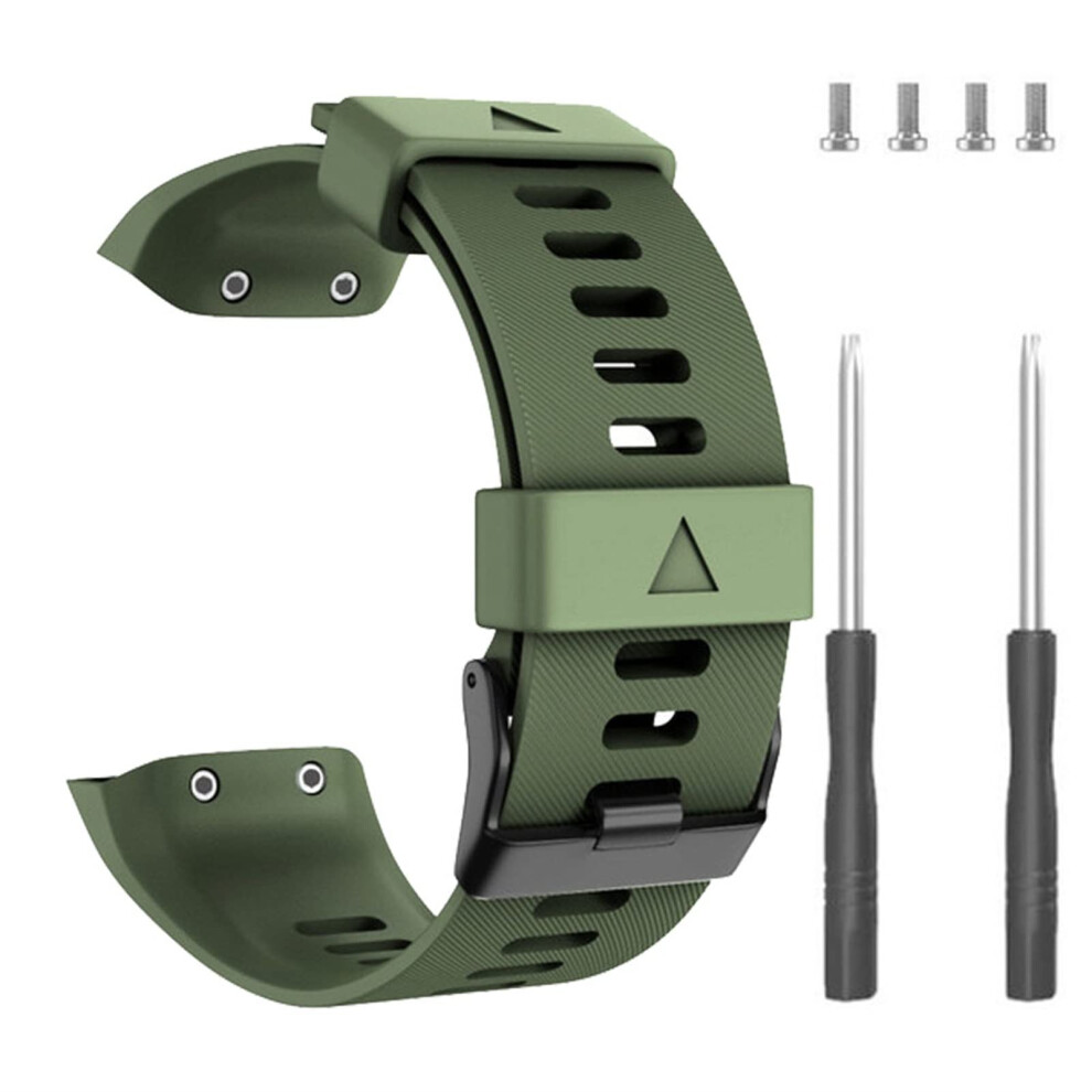 Army Silicone Strap Replacement Band Adjustable Sports Wristband For Garmin Forerunner 35 Green 9070919189289