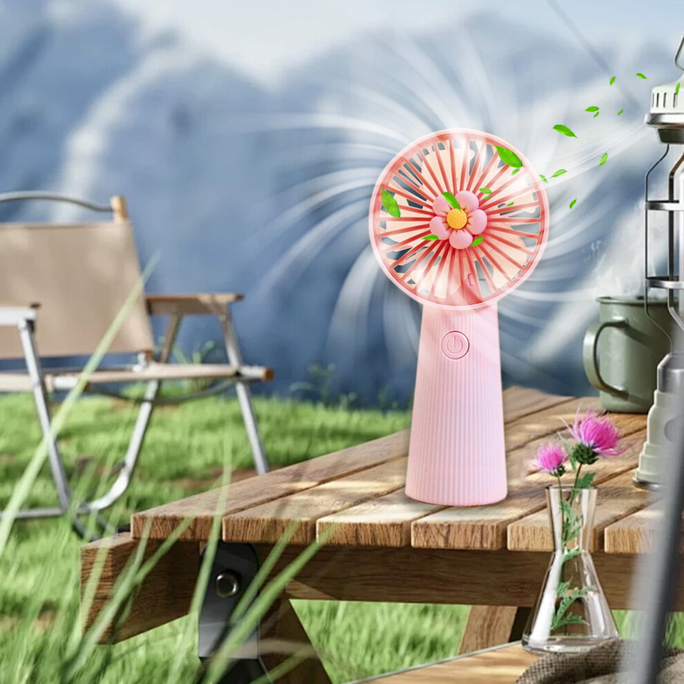 Maxiaoxia Mini Portable Fan, Silent & Powerful, 3 Speeds, Usb Rechargeable, Lightweight Handheld Fan With Base, Compatible With Home, Outdoor, Travel 9389440775817