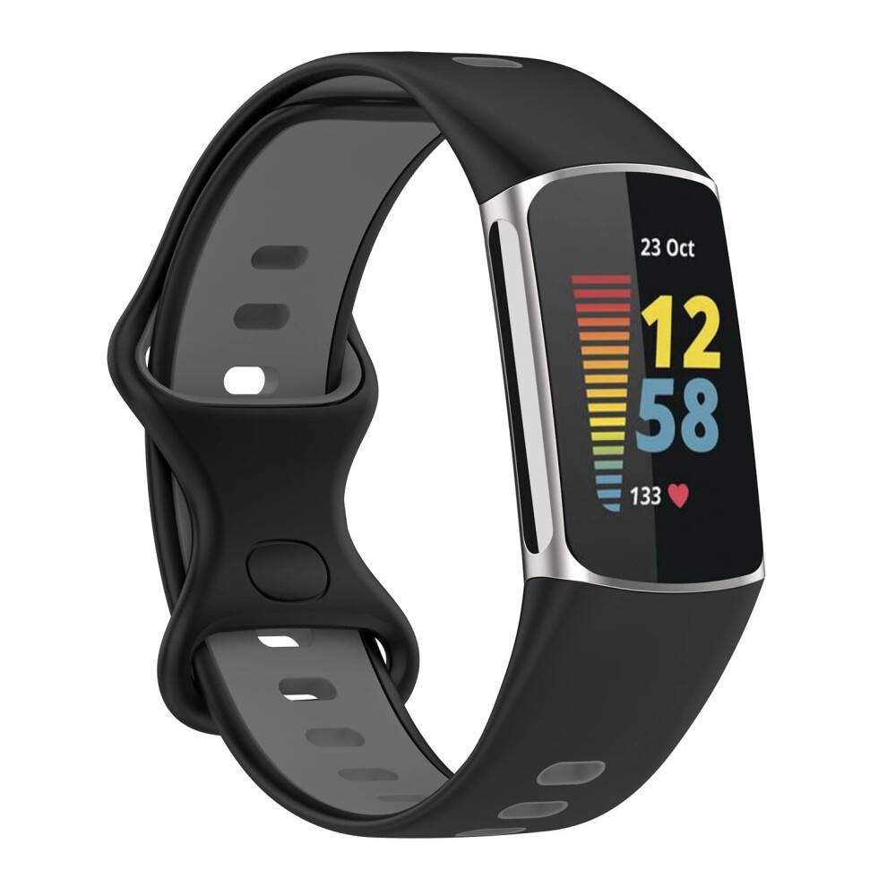 Band For Fitbit Charge 5, Breathable Silicone Sport Strap With Secure Metal Buckle, Adjustable Fit 9070919189722