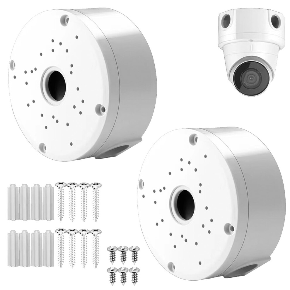 2 Pack Abs Dome Camera Junction Box For Cctv Ip Surveillance, Secure Mounting Bracket 9113335143500