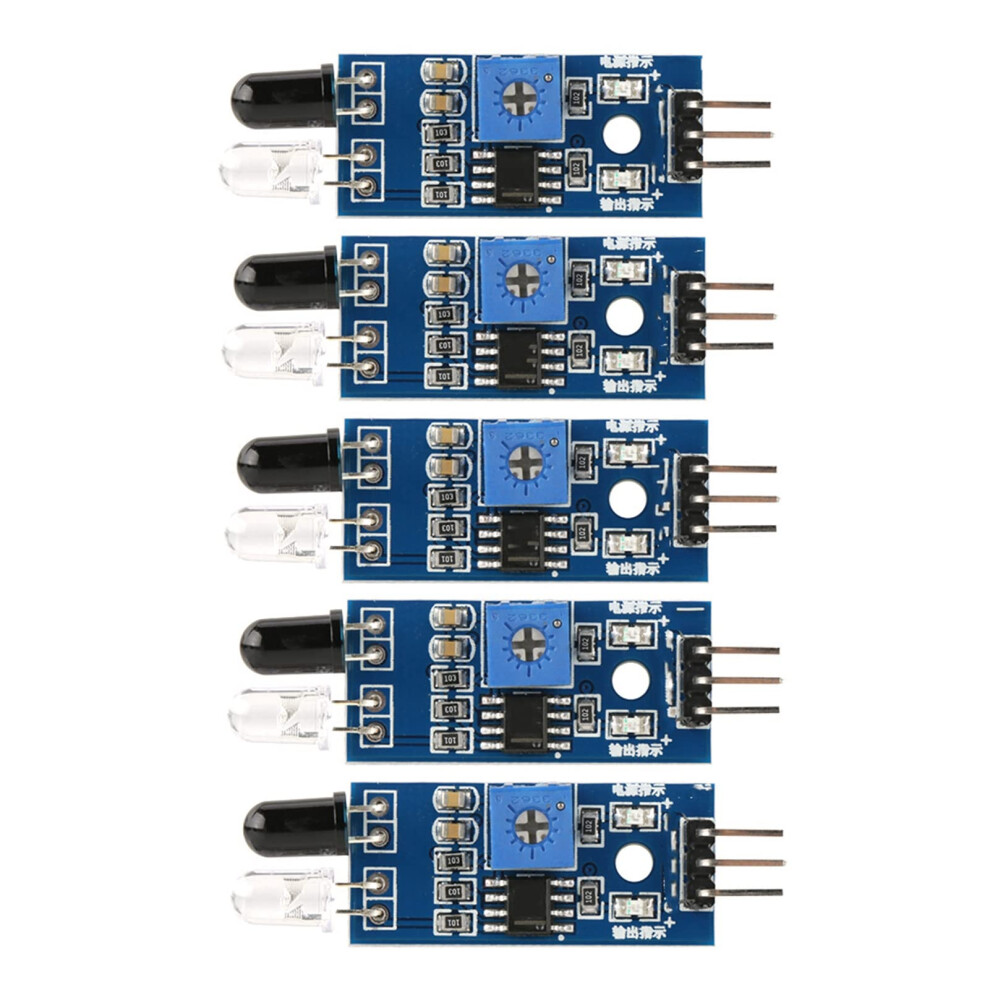 5Pcs Infrared Obstacle Avoidance Sensor Module For Arduino Robot Smart Car Autonomous Detection 9113335143562