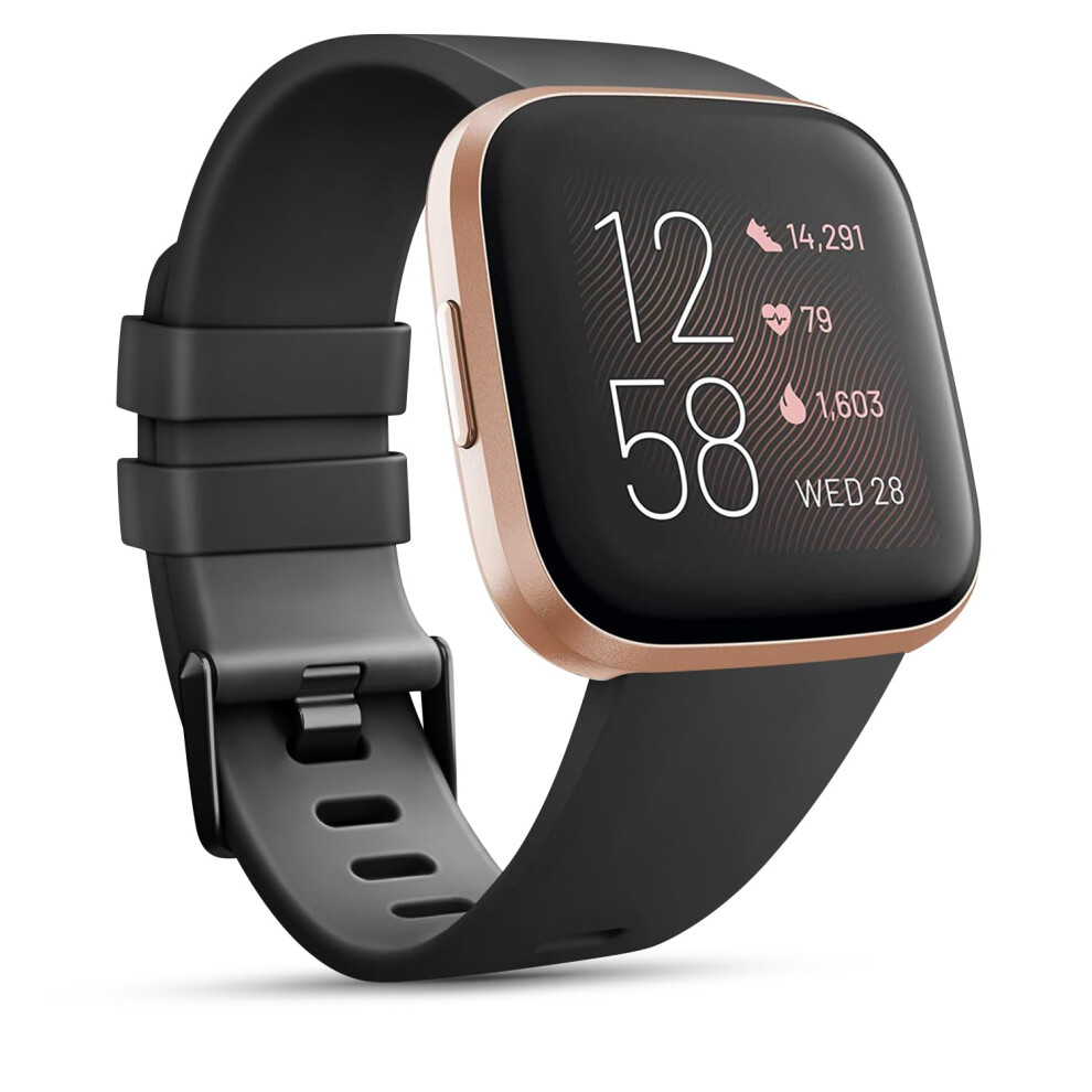 Small Silicone Replacement Strap With Secure Closure For Fitbit Versa 2 And Versa Lite Band Black 9070919190155