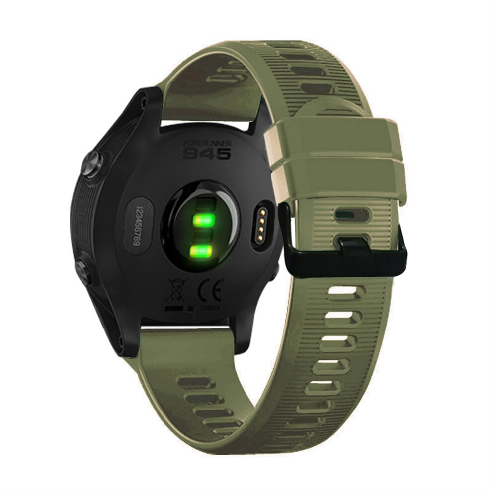 Army 22Mm Silicone Watch Strap Replacement Outdoorready For Garmin Forerunner 945 935 Green 9070919190339