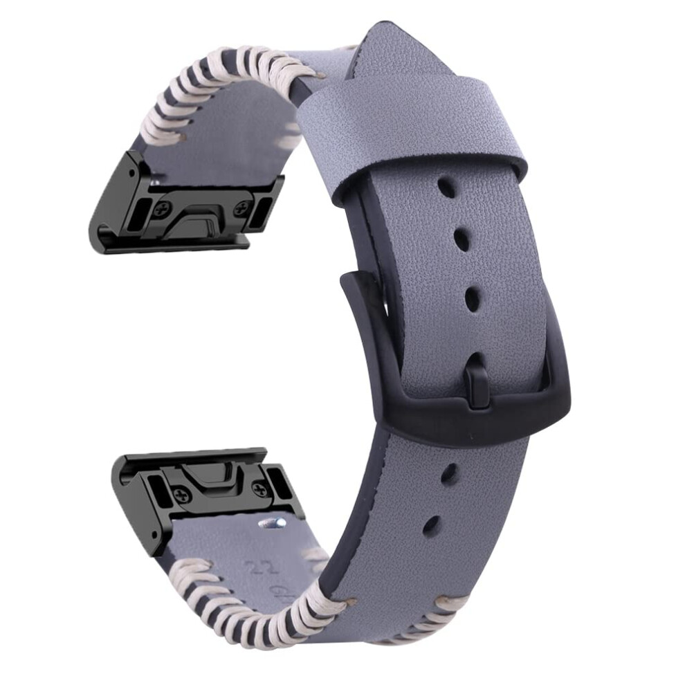 Quickfit 22Mm Leather Watch Band Strap For Garmin Fenix 5 Plus Secure Comfortable Fit 9113335143845