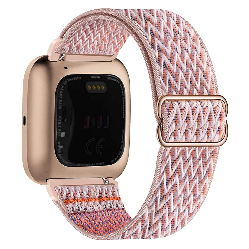 Nylon Adjustable Breathable Fabric Strap For Fitbit Versa 2 Lite Se Women Men Sand Pink 9070919190438