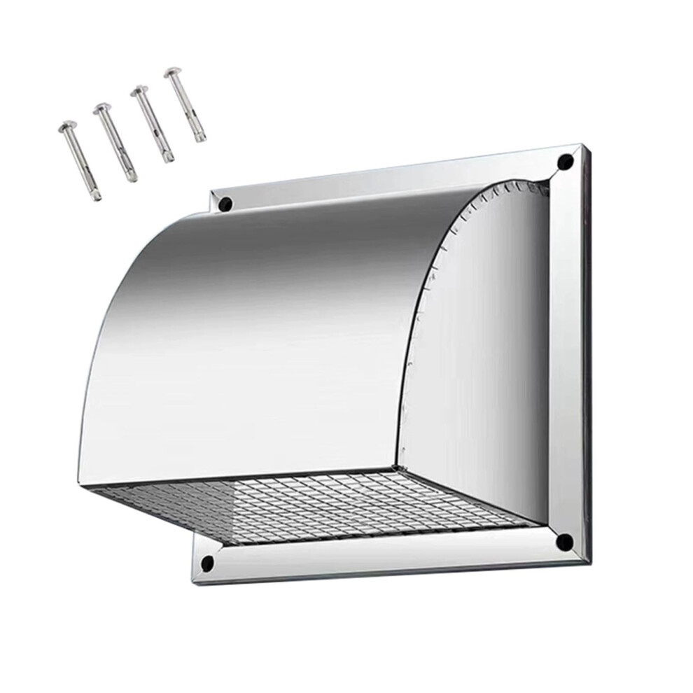 304 Stainless Steel Vent Cover 6Inch Square Rainproof Rustresistant Wallmounted Range Hood Exhaust 9053599542162