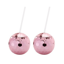 LED Cocktail Cup Light with Flashing Disco Glow, Rose Gold Finish, 2Pcs Party Bar Accessory
