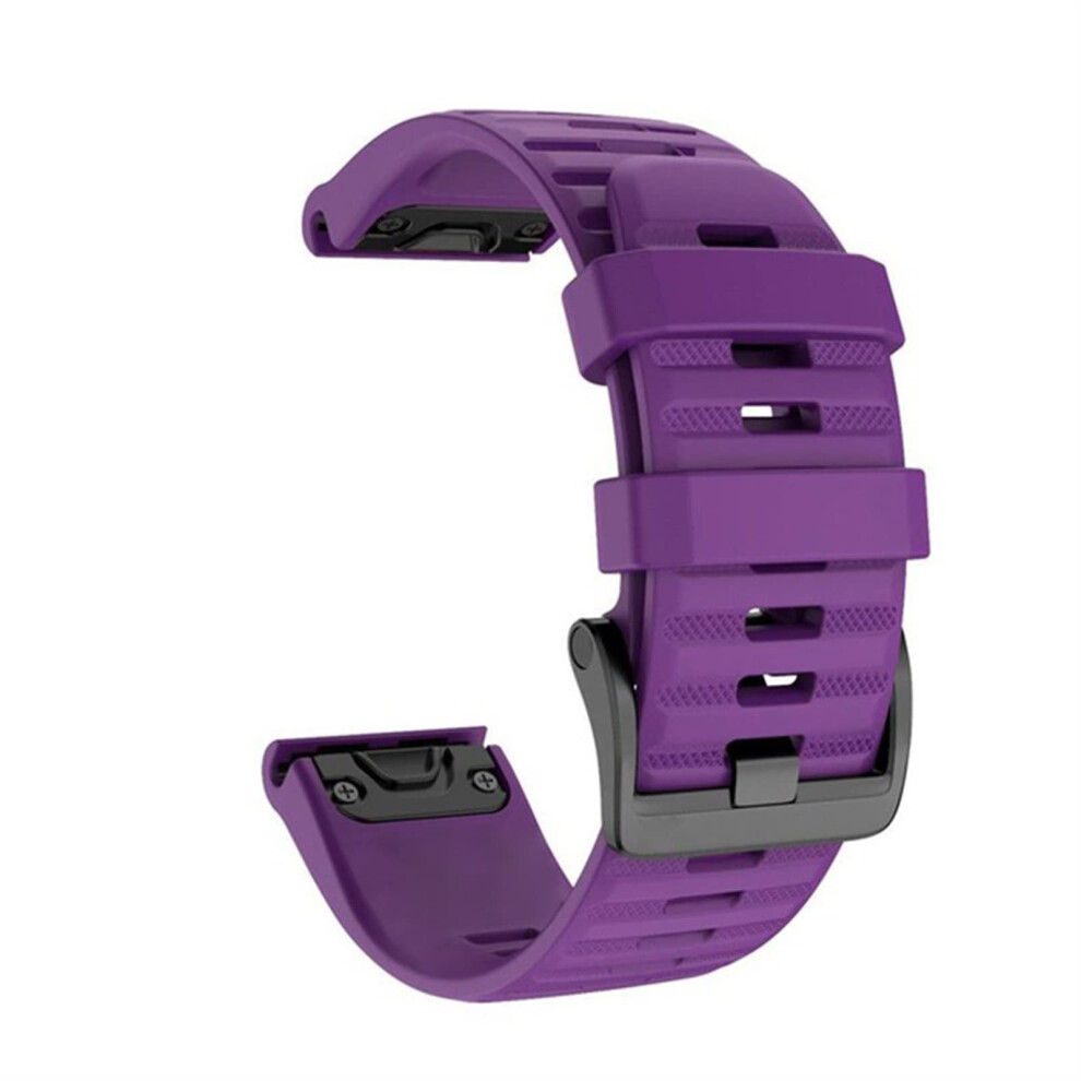 Silicone Watch Strap 26Mm Quickfit Band With Quick Release Design For Garmin Fenix 6X Purple 9113335144484