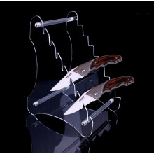 Heavy Duty Acrylic Knife Display Stand, 8 Layer Pocket Knife Rack for Hunting and Survival Storage