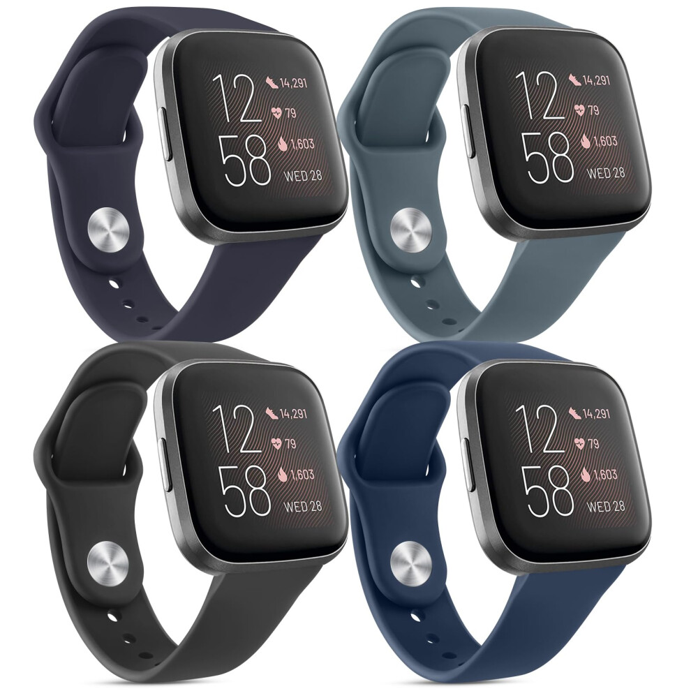 Silicone Sport Strap Secure Lock Sweat Resistant Adjustable Band For Fitbit Versa 2 Versa Lite Se 9113335144712