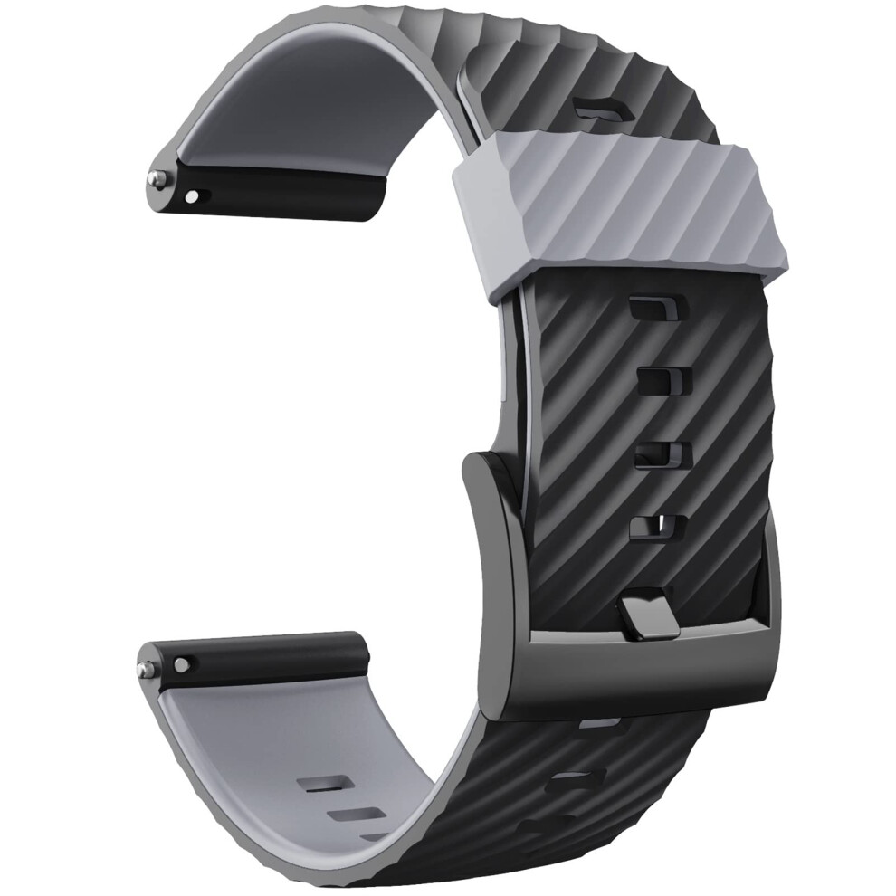 Gray Silicone 24Mm Replacement Watch Band Strap For Suunto 9 Baro Sports And Daily Wear Black 9113335144774