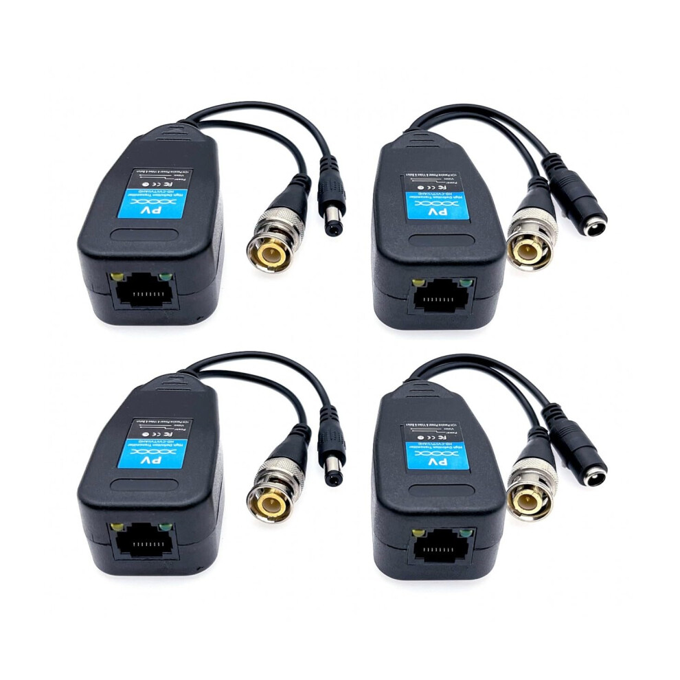 2 Pairs Bnc To Rj45 Video Balun With Power For 1080P8mp Cctv Hdcvi Tvi Ahd Cvbs Camera 9113335145061