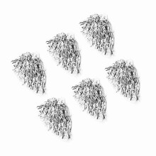 Silberne Cheerleader-Pompons 25 cm für Sport, Tanz & Party Cheer-Accessoires
