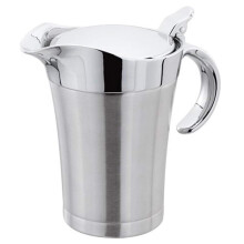 Stainless Steel Gravy Boat 750ml Double Wall Insulated Sauce Jug with Hinged Lid and AntiDrip Spout