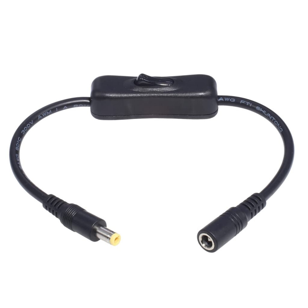 Dc Power Adapter Cable 5.5X2.5mm Barrel Connector Male To Female With Switch For Cctv Led 9113335145528