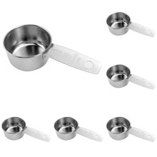 Uanit 1/8 Cup Stainless Steel Measuring Scoop Set (3 PCS), Compatible with Coffee, Spices, French Fries - Kitchen Gadgets
