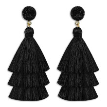 Earrings Red Black White Layered Tassel Earrings Boho Layered Tassel Thread Earrings Bohemian Tassel Dangle Earrings with Fringes Women