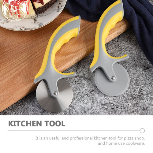 3 Pc Pizza Cutter Rotary Tool Cutting Practical with Handle Kitchen Cutters Durable Gadget Domestic Premium 2