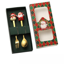 Christmas Cutlery Set Gold and Silver Stainless Steel Flatware for Holiday Dinner Party 2 Green