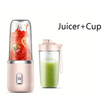 USB Rechargeable Portable Blender with 6 Stainless Steel Blades for Smoothies and Ice Crushing Pink