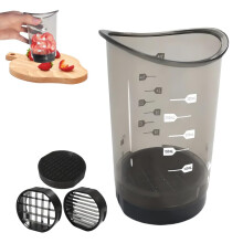 Upgraded Adjustable Fruit Slicer Cup with Removable Blades for Fruits, Vegetables, Eggs