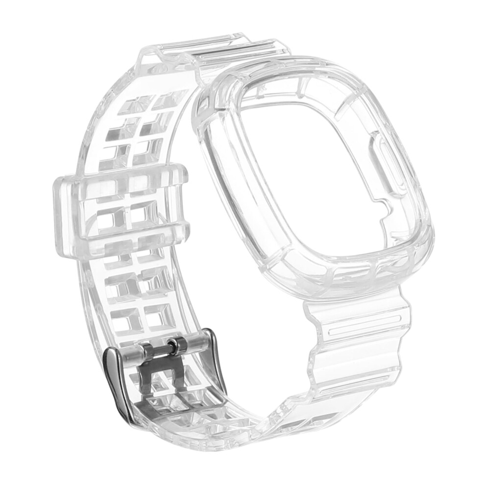 Clear Tpu Smartwatch Band With Case For Sense, Lightweight Nonyellowing Protective Strap Cover 9113335147454