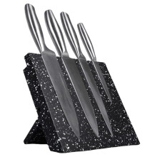 Magnetic Knife Block with Powerful Hold, Foldable Wooden Stand, AntiSlip Base Kitchen Storage Rack Black