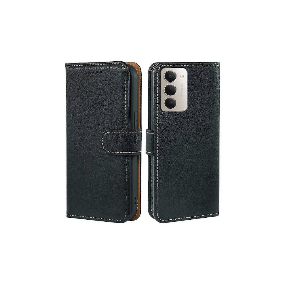 Compatible Case Compatible With Xiaomi Redmi 15 5G Rfid Wallet Litchi Texture Leather Phone Case Magnetic Closure-Perfet Black 9389440785298