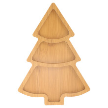 Creative Dish Tray Xmas Food Plate Christmas Tree Cake Platter Serving for Decor Decorative Wooden