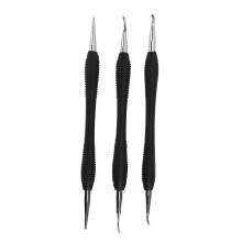 Outils de précision pour la sculpture sur cuir, pièces en acier inoxydable, cuillères à gaufrer le cuir, poignée antidérapante, kit d'outils et