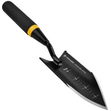 Heavy Duty Garden Trowel with Serrated VShaped Blade and Depth Scale Stainless Steel Hand Shovel