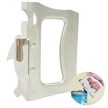Manual Stainless Steel Can and Bottle Opener, 2 in 1 Design, Compact Size for Camping