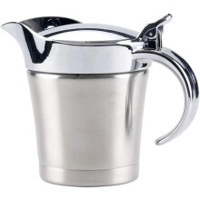 Insulated Gravy Boat 16oz Stainless Steel Double Wall with Lid for Hot and Cold Sauces