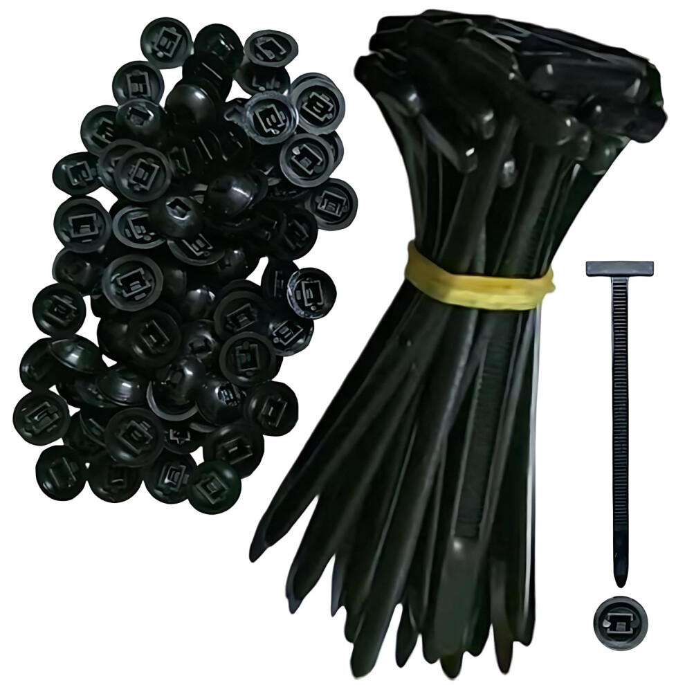 50Pcs Heavy Duty Nylon Cable Tie Buckles With Onebutton Quick Lock, Uv Resistant Zip Ties For Car Body Panel Fastening Black 9113335148895