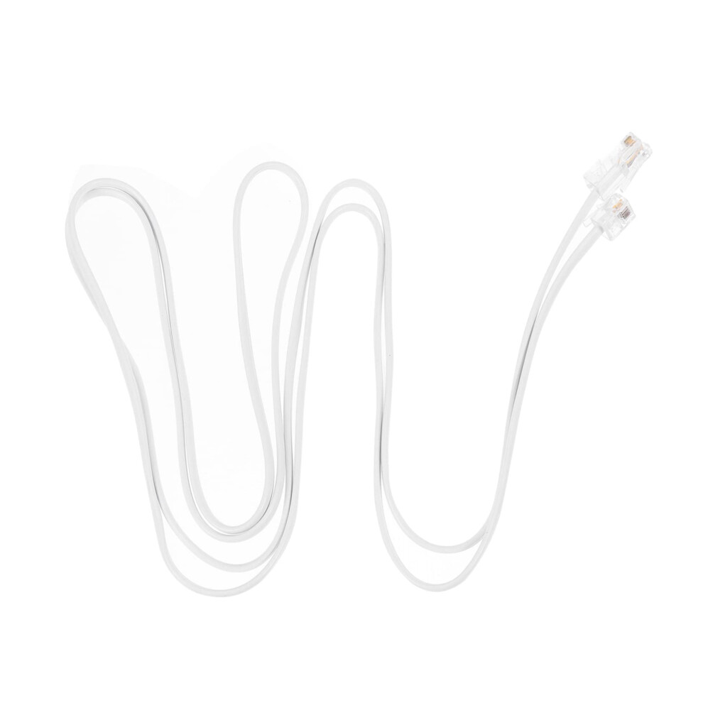 Telephone Extension Cord Rj11 4 Conductor Long Cable For Landline With Reliable Signal Transmission White 9113335148901