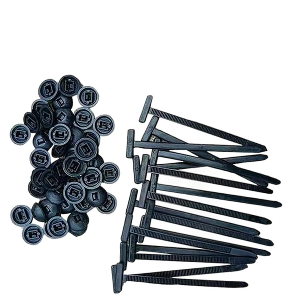 Cable Tie Buckle 50Pcs Black 9Cm Heavy Duty Nylon Self Locking Zip Ties For Automotive And Wire Management 9070919196782