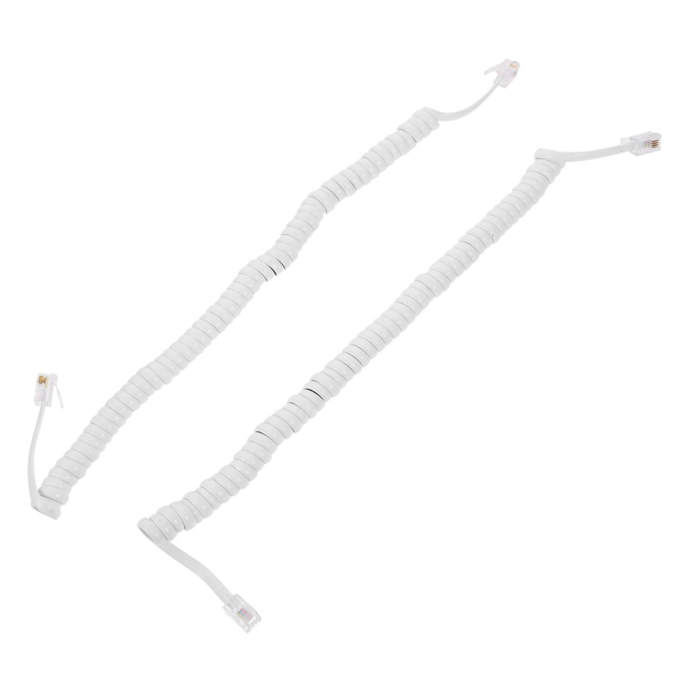 Telephone Cord 2Pcs Tangle Coiled Design For Landline Phones Durable Easy Install 9113335149311