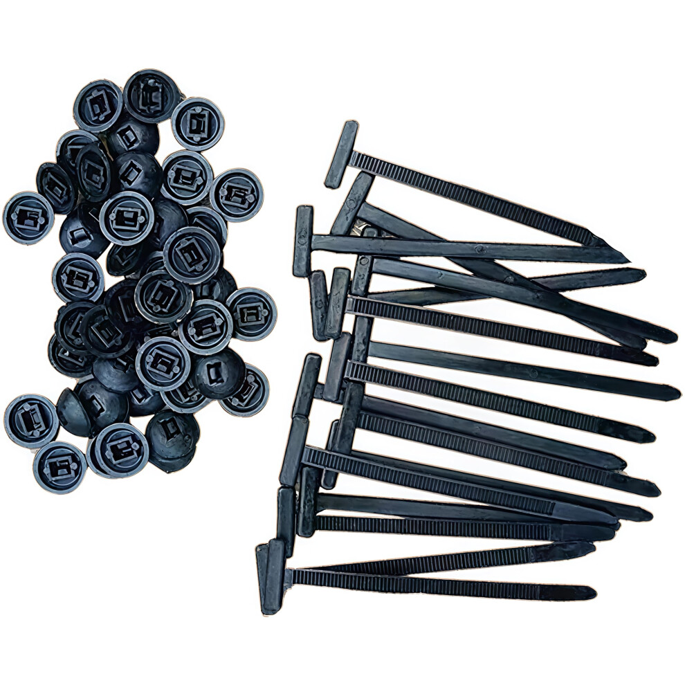 50Pcs Heavy Duty Nylon Cable Tie Buckles For Cars, Uvresistant Selflocking Zip Tie Holders 9113335149410