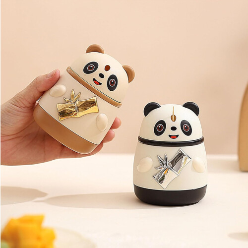 Panda Automatic Toothpick Holder Press Type Dispenser Black for Home Dining Table and Restaurant 2