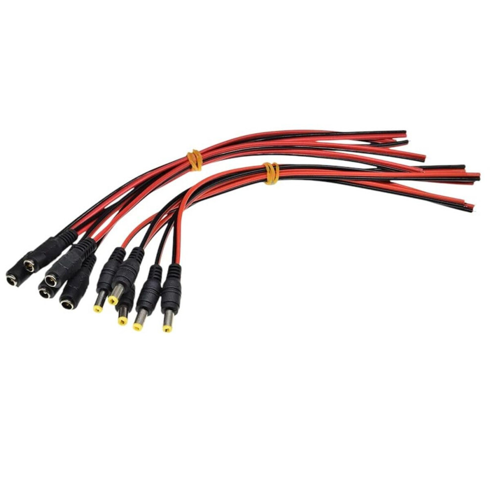 10Pcs 5.5Mm X 2.1Mm Male Female Dc Power Connector Cable For Cctv Led Lights 29Cm Durable 9070919197352