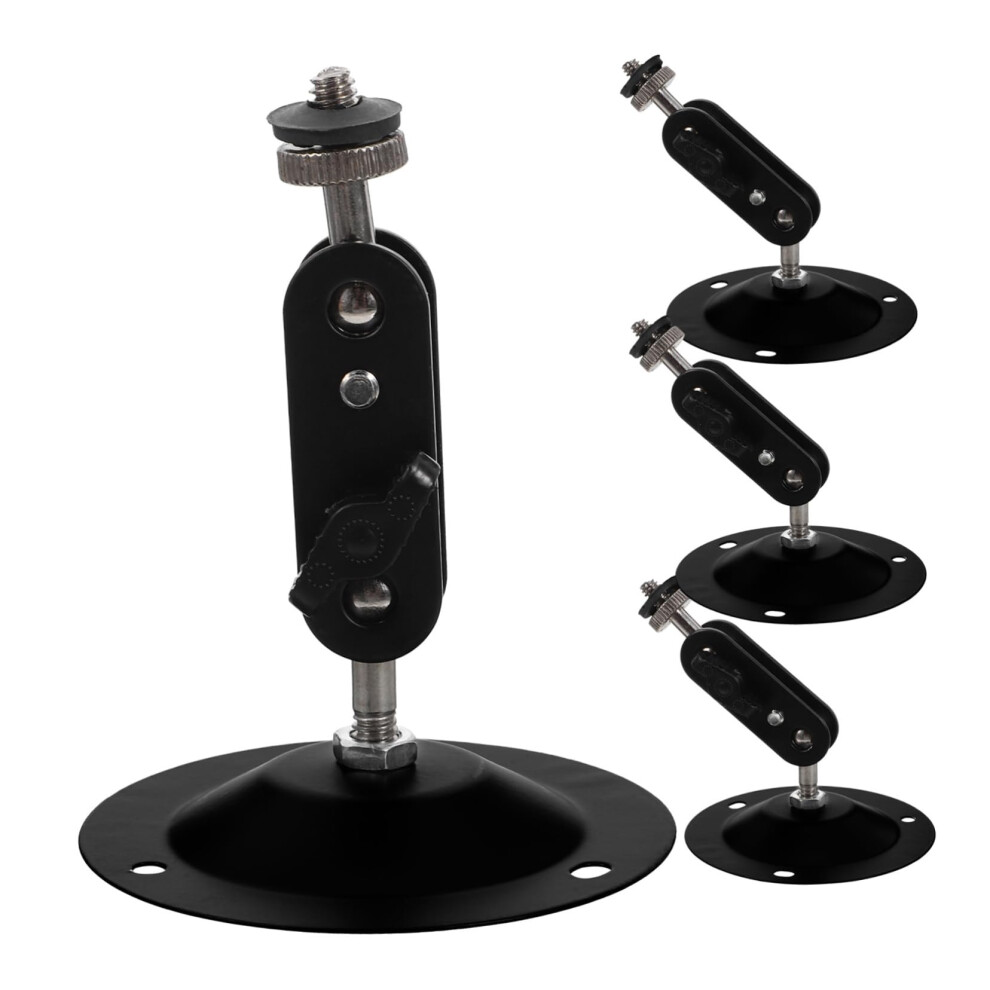 Indoor Security Camera Mount With Adjustable Viewing Angle, Easy Wall Bracket, Black, 4 Pack 9113335150119