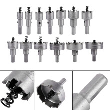 13pcs TCT Carbide Tip Hole Saw Set 16-22mm for Stainless Steel Drilling