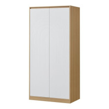 Guarda-roupa de quarto - Moderno - 2 portas - MDF - Efeito carvalho - 4 prateleiras - 176x80x52 cm