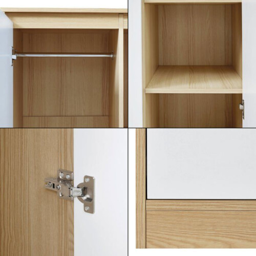 Schrank - Modern - 2 Türen - MDF - Eiche-Effekt - 4 Regale - 176x80x52 cm 2