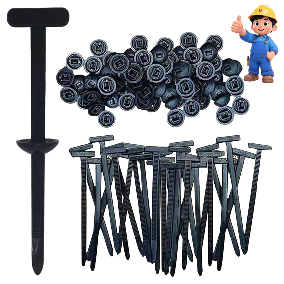 30Pcs Universal Nylon Cable Tie Buckles, Heavy Duty Selflocking Uv Resistant Zip Ties For Car 9070919198366
