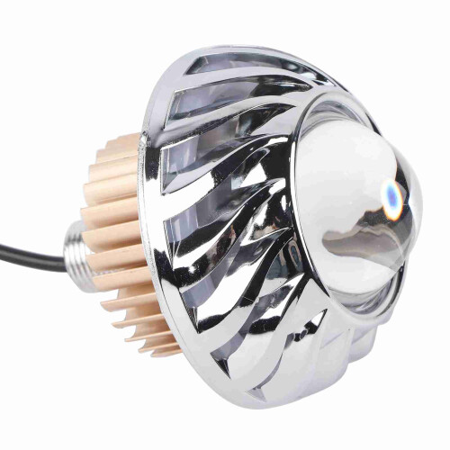 Convert Light Modes Motorcycle LED Projector Headlight Pink Halo 12-60V 2