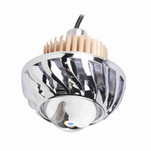 Convert Light Modes Motorcycle LED Projector Headlight Pink Halo 12-60V