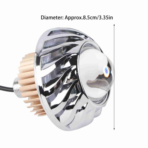 Convert Light Modes Motorcycle LED Projector Headlight Pink Halo 12-60V 1